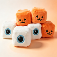 Jouet en peluche cube Halloween super solide à presser, sensoriel, anti-stress avec expressions mignonnes et effrayantes – Vente en gros