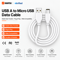 Câble d'imprimante USB 2.0 blindé A vers B, 0,5 m, gaine en PVC, conducteur en cuivre pur, connecteurs nickelés, noir et blanc