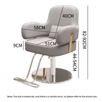 Chaise de barbier rotative haut de gamme en acier inoxydable avec fonction de levage pour salon de coiffure et barbier