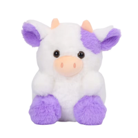 Vente d'usine coloré coréen Kawaii violet vache poupée en peluche Super doux en peluche PP coton remplissage cadeau d'anniversaire pour les enfants