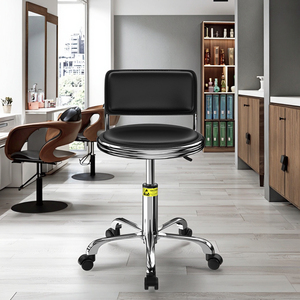 Taburete de Bar de cuero antiestático moderno, fábrica al por mayor, muebles de salón para comedor de belleza para barberías, laboratorios, metal - Product Image 5