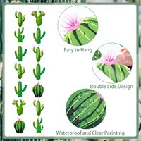 Guirlandes de cactus pour décoration de fête, bannière Fiesta, guirlandes en papier vertes pour tacos mexicains, pour anniversaire, baby shower, décoration hawaïenne