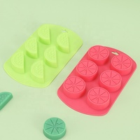 DIY 6 Cavités 3D Pastèque Fraise Citron Ananas Fruits Tropicaux Formes Silicone Gâteau Au Chocolat Moule À Glace Fruits Plateaux À Glace
