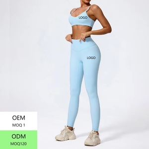 Leggings de cintura alta al por mayor, conjuntos de yoga de 2 piezas <span class=keywords><strong>para</strong></span> gimnasio, sujetador deportivo push-up, conjuntos de fitness sin espalda <span class=keywords><strong>para</strong></span> mujer - Product Image 4