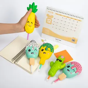 Yeni tasarım sevimli PU Squishy kalem sıkmak Fidget oyuncak Kawaii Anti stres oyuncak rahatlatıcı Jumbo Squishy kalem pu stres topu