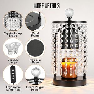 Kim cương trang trí nến điện ấm hơn đèn với bộ đếm thời gian & Dimmable, nến đèn ấm hơn pha lê sáp tan ấm hơn với 2 bóng đèn - Product Image 3