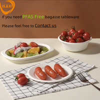 Assiette à dîner en bagasse de canne à sucre biodégradable jetable avec couvercle sans danger pour la réfrigération pour les restaurants hôtels occasions de fête