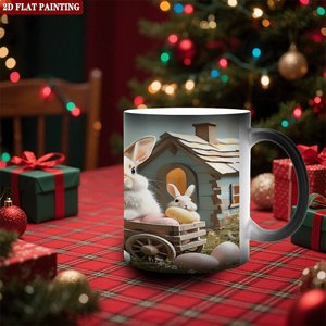 Festival Theme Custom Magic Mug Frosted Black 11oz <b>Ceramic</b> Heat Sensitive <b>Cup</b> - Product Image 2