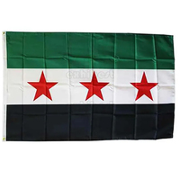 Polyester personnalisé d'impression numérique rectangulaire bon marché en gros 3*5 pieds histoire drapeau de pays de la Syrie