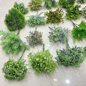 Yopin-5137ใบมิลานเทียมทำจากพลาสติกหญ้าเปอร์เซียต้นไม้กำแพงสีเขียวกรอบรูปทิวทัศน์ขนาดเล็กการจัดดอกไม้ - Product Image 1