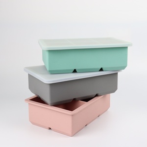 Promotions square Shaped Silicone Cube Mold <b>Ice</b> <b>Cream</b> Stick Tray with Lid - Product Image 5