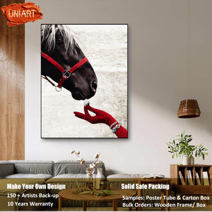 Peintures murales équestres de qualité galerie en gros, impressions sur toile en porcelaine cristalline, <span class=keywords><strong>peinture</strong></span> numérique de chevaux, décoration murale - Product Image 6