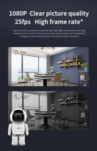 Robot interkom dua arah, deteksi gerakan 1080P baterai 3600mAh kamera WiFi penglihatan malam jernih - Product Image 3