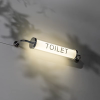 Boîte à lumière LED circulaire double couche en acrylique 3000 lumens, résistante à l'eau, à fixation murale pour la décoration de restaurants/boutiques de vêtements