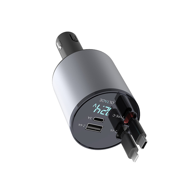 Premium Quality Retractable Charging Cables PD Charge Car Charger Multi-4-in-1 Ports Charging Newest Car Fast Charger