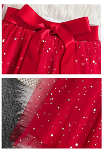 2025 gran oferta Boutique niñas tutú falda tul baile tutú capas tul falda moda rojo tutú con <span class=keywords><strong>estrellas</strong></span> - Product Image 3