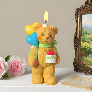 Stampi per candele per orsacchiotto 3D stampi in Silicone carino per torta <span class=keywords><strong>di</strong></span> compleanno candele per fare la fusione in resina - Product Image 4