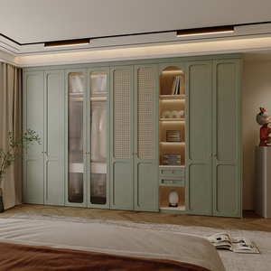 <span class=keywords><strong>Armoire</strong></span> autoportante moderne en rotin 2025 avec portes plates pour chambre à coucher – Modèle populaire - Product Image 2
