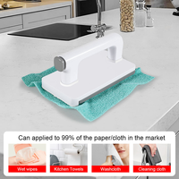 Serpillère à clipser portative peu encombrante, tête de serrage à ouverture et fermeture par pression, maintien stable sur le chiffon, idéale pour le nettoyage général des espaces étroits