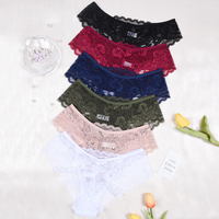 6 pièces de bikinis en dentelle pour femmes, sexy, avec culottes transparentes, culottes en dentelle pour femmes, culottes en dentelle à coupe française