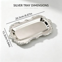 Plateau à pâtisserie de style européen, luxe léger, vintage, inspiré d'Instagram, en acier inoxydable poli miroir, pour le thé de l'après-midi