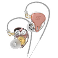 Écouteurs dynamiques filaires KZ X HBB 3DD DQ6S HiFi professionnels pour scène, plaqués argent, interface 3,5 mm, mise à niveau de moule privé