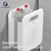 Cesto de Roupa Suja Dobrável de Grande Capacidade, Montável na Parede e de Chão, com Cesto Removível para Roupas Íntimas, Armazenamento Respirável
