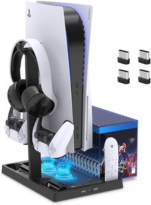 Trò chơi chức năng phổ quát lưu trữ đứng với quạt làm mát cơ sở Sạc Dock cho ps5 điều khiển - Product Image 2
