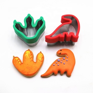 Cortador de <span class=keywords><strong>Galletas</strong></span> y Sándwiches de Acero Inoxidable Personalizado y Colorido, Cortador de Frutas y Verduras con Forma de Dinosaurio, Ecológico - Product Image 2