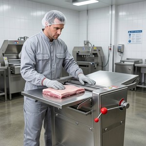 Machine à trancher le bœuf et à éviscérer le porc entièrement automatique avec moteur, haute rigidité, capacité de production de <span class=keywords><strong>24</strong></span> m/min - Product Image 2