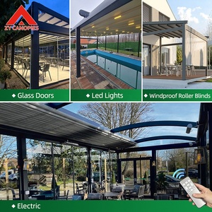 Oferta Especial: Pérgola de PVC Independiente para Gimnasio, de Aluminio, Impermeable, <span class=keywords><strong>con</strong></span> Toldo Eléctrico Plegable de Instalación en Pared, Deslizamiento Suave - Product Image 5