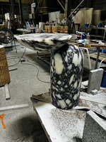 Massiver Marmor Calacatta Viola Marmor Hocker Tisch Beistell tisch für Schlafzimmer oder Wohnzimmer Marmor tische