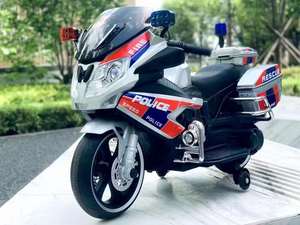 2023 nouvelle <span class=keywords><strong>moto</strong></span> de police blanc vert <span class=keywords><strong>6V</strong></span> deux roues jouet de voiture pour enfants à piles avec lumière d'alarme - Product Image 3