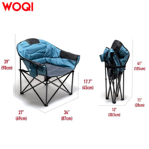 Silla Plegable Extra Grande para Camping Woqi, Marco de Aluminio, Soporta 150 Kg, Tela Oxford Azul Pavo Real, Silla de Jardín - Product Image 3