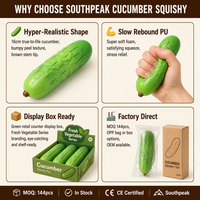 Jouet Squishy Géant Concombre en Mousse PU à Remontée Lente Southpeak, Jouet Anti-Stress à Presser, Usine de Squishies CE OEM Vente en Gros