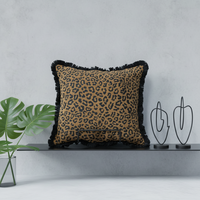 Tissu d'ameublement de luxe en jacquard chenille imprimé léopard, 100 % polyester, anti-boulochage, 620 g/m², pour canapé