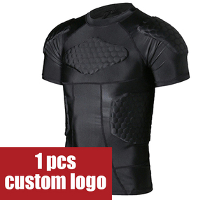 Camisa protectora de EVA a prueba de choques, <span class=keywords><strong>camiseta</strong></span> de manga corta para baloncesto, fútbol, almohadilla de hombro de compresión, <span class=keywords><strong>camiseta</strong></span> con Rib, almohadillas para el pecho - Product Image 2
