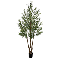 Arbre d'olivier artificiel de 210 cm en gros, arbre de bonsaï d'olivier artificiel démontable, plante artificielle pour la décoration intérieure commerciale