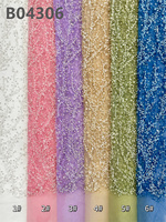 Tissu en dentelle française perlée de haute qualité CHOCOO, broderie filet bleue, tissu en dentelle africaine avec perles