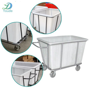 플라스틱 보관 카트 호텔 세탁 트롤리 하우스 메이드 서비스 카트 객실 린넨 복구 차량 - Product Image 6