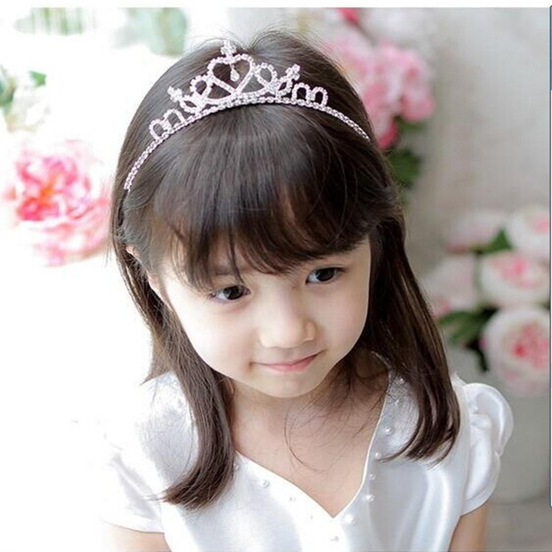 Оптовая продажа, Детские аксессуары для волос оптом, головные уборы для девочек, украшенные кристаллами, корона принцессы TSHG001