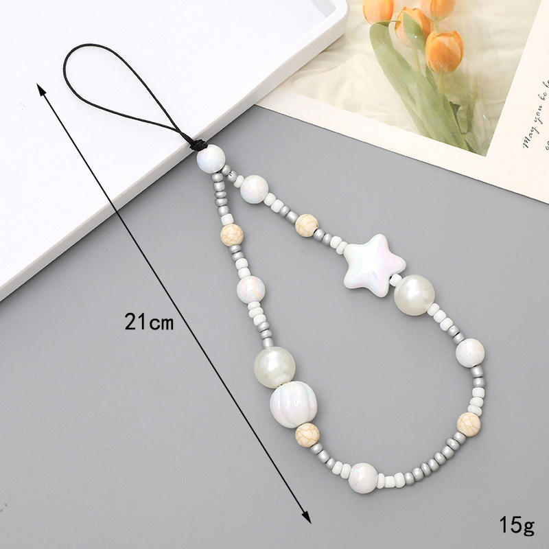 สายคล้องโทรศัพท์รูปดาวประดับลูกปัด K4166