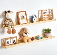 Étagère murale en bois pour chambre d'enfant, lot de 2 étagères murales pour livres, décoration intérieure, cuisine, épices, naturel