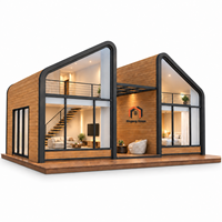 Maisons miniatures modernes à ossature légère en acier, à prix abordable, avec toit en pignon, petite cabane de luxe, hôtel préfabriqué en verre