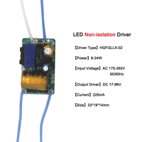 Transformateur d'alimentation LED non isolé 8-50W, transformateur de lumière LED, entrée AC170-265V, adaptateur d'alimentation 220mA, puce d'ampoule LED