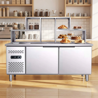 Comptoir de préparation et de refroidissement pour bubble tea en acier inoxydable, avec bac à glace intégré, capacité 280L, efficacité énergétique 5 étoiles, pour salon de bubble tea