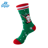 Chaussettes de Noël les plus vendues en gros, chaussettes jacquard mi-mollet tendance à thème, chaussettes jacquard personnalisées Père Noël, design personnalisé amusant