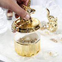 Boîte à bijoux créative en céramique or licorne pour cadeau femme