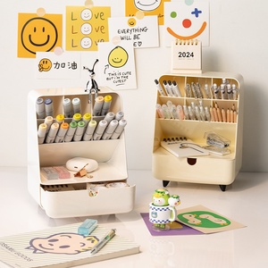 <span class=keywords><strong>Organisateur</strong></span> <span class=keywords><strong>de</strong></span> <span class=keywords><strong>bureau</strong></span> grande capacité avec tiroir et fentes obliques pour stylos et petits articles <span class=keywords><strong>de</strong></span> papeterie - Product Image 3