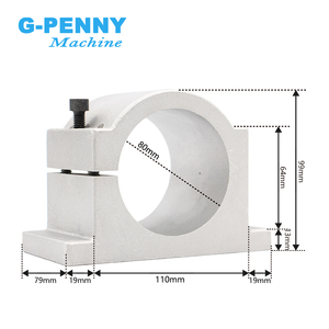 Moteur de broche refroidi par eau G-penny 1,5 kW ER16 D80 mm pour routeur CNC avec variateur HY, support 80 mm, roulement, 24000 tr/min, couple de <span class=keywords><strong>0</strong></span>,54 Nm - Product Image 4